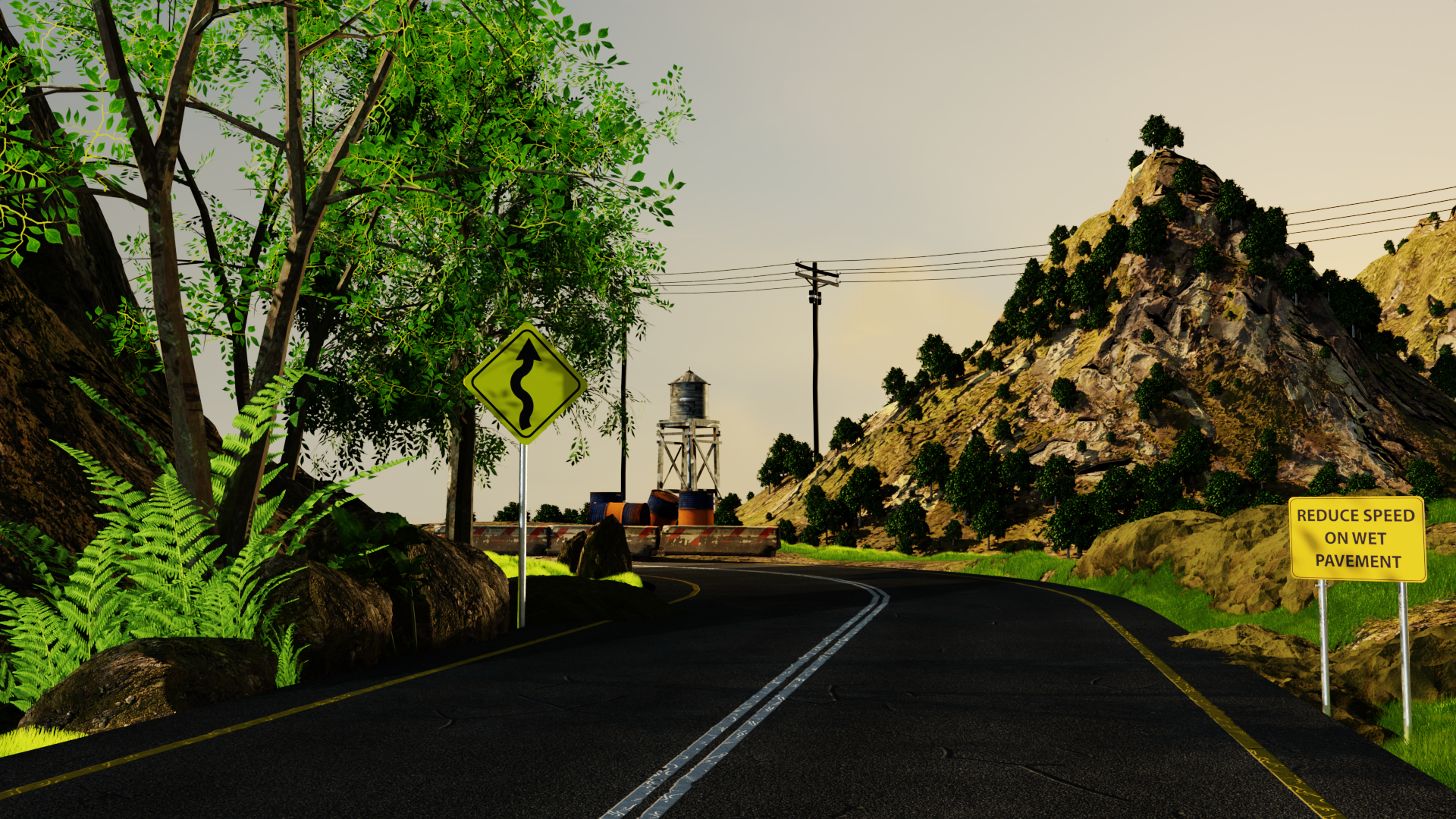 Road Through Mountains Scene preview image 1
